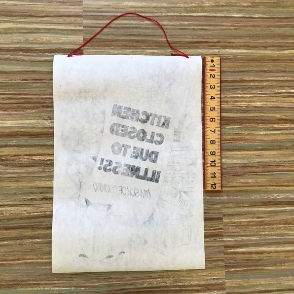 Kitchen Closed Sick of Cookin' Fabric Sign Wall Hanging Artex Tri-Chem Painting - Picture 3 of 3